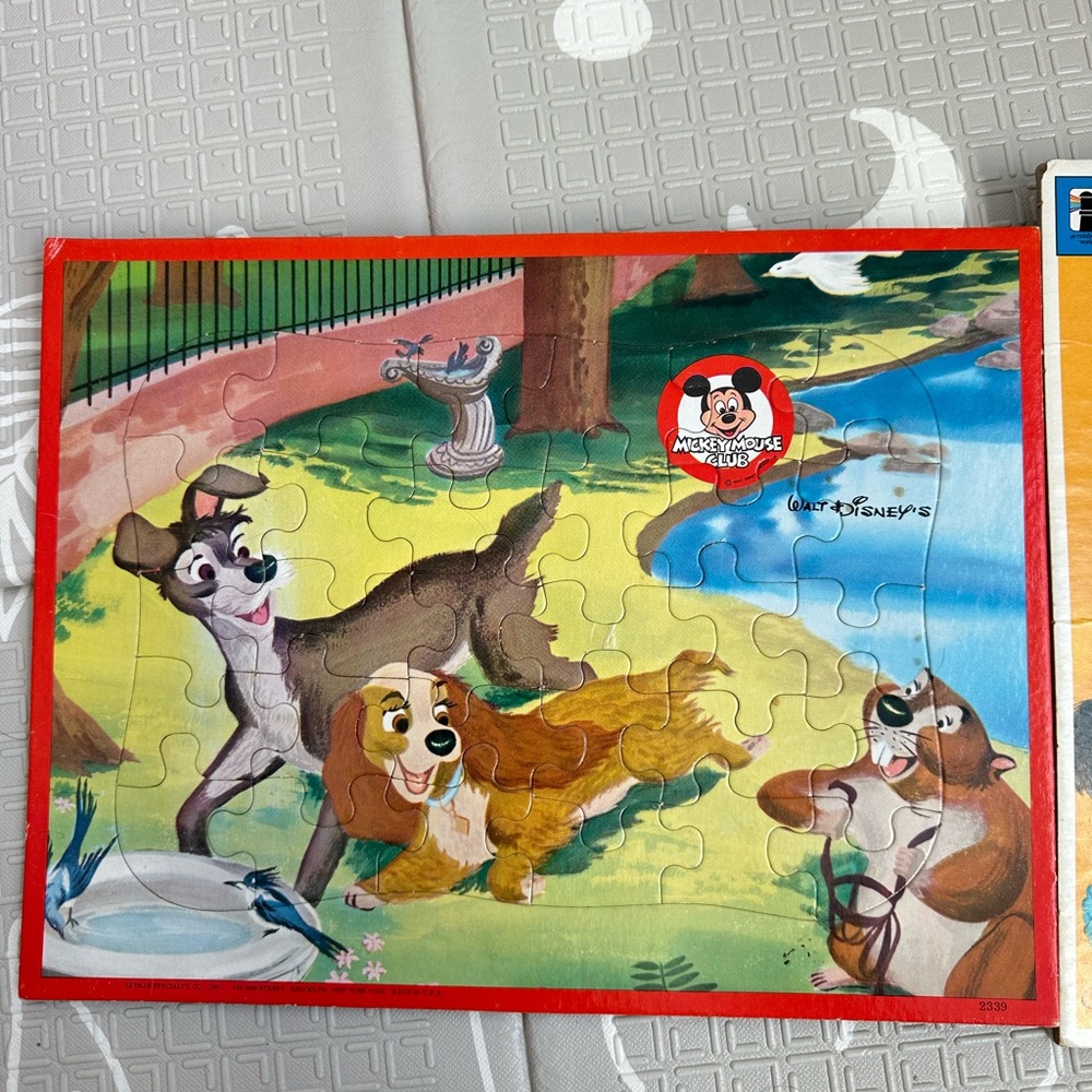 Disney Lady and the Tramp and Kittens at Play tray frame puzzle lot - Picture 3 of 6